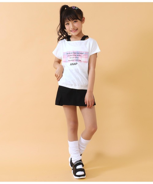 ANAP kids（アナップキッズ）の「重ね着風トップス（Tシャツ/カットソー・キッズ・ピンク/グリーン・130cm/120cm/110cm）」の4枚目の写真