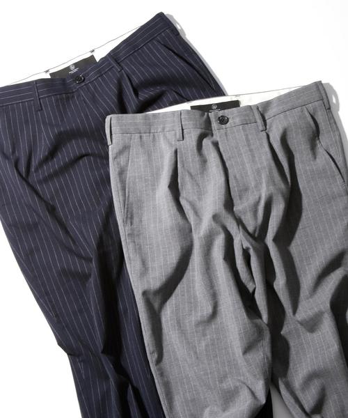 BEAUTY&YOUTH UNITED ARROWS（ビューティーアンドユースユナイテッドアローズ）の「【WEB限定】by ∴ ストライプ テーパード クロップド パンツ（スラックス・メンズ・グレー/ネイビー・SMALL/MEDIUM/LARGE）」の4枚目の写真