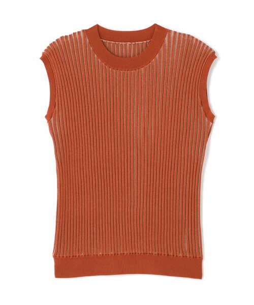 N.（N. Natural Beauty Basic）（エヌエヌナチュラルビューティーベーシック）の「◆配色リブノースリーブニット（ニット/セーター・レディース・ベージュ/レッド/グリーン・MEDIUM）」の22枚目の写真