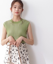 N.（N. Natural Beauty Basic） | ◆配色リブノースリーブニット(ニット/セーター)