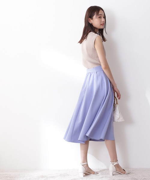 N.（N. Natural Beauty Basic）（エヌエヌナチュラルビューティーベーシック）の「◆配色リブノースリーブニット（ニット/セーター・レディース・ベージュ/レッド/グリーン・MEDIUM）」の4枚目の写真