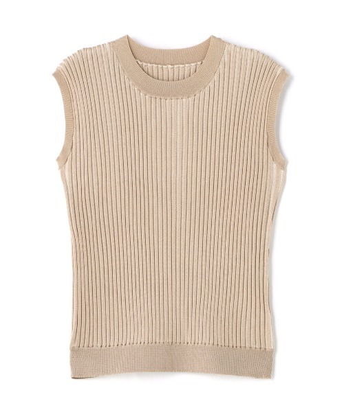 N.（N. Natural Beauty Basic）（エヌエヌナチュラルビューティーベーシック）の「◆配色リブノースリーブニット（ニット/セーター・レディース・ベージュ/レッド/グリーン・MEDIUM）」の14枚目の写真