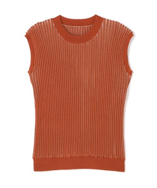 N.（N. Natural Beauty Basic）（エヌエヌナチュラルビューティーベーシック）の「◆配色リブノースリーブニット（ニット/セーター・レディース・ベージュ/レッド/グリーン・MEDIUM）」の18枚目の写真