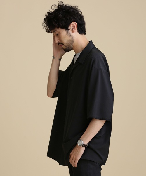 NANO universe(ナノユニバース)の「LB.04/ストレッチワイドオープンカラーシャツ 半袖(シャツ/ブラウス・メンズ・レッド系その他2/カーキ/ブラック/ネイビー・XL/S/M/L)」の16枚目の写真