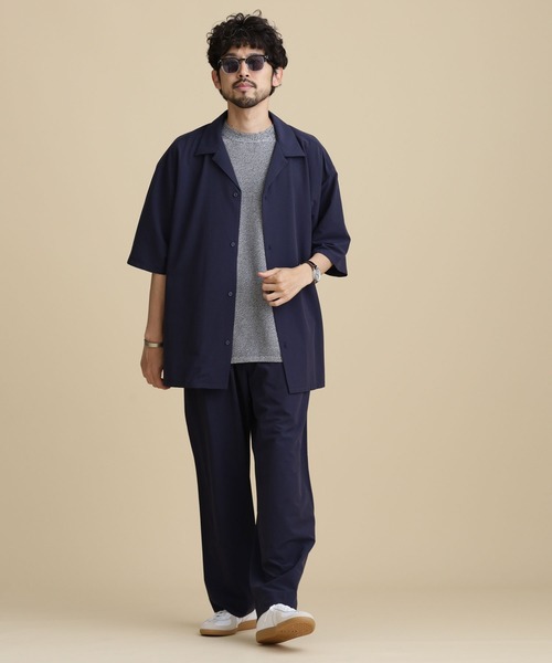 NANO universe(ナノユニバース)の「LB.04/ストレッチワイドオープンカラーシャツ 半袖(シャツ/ブラウス・メンズ・レッド系その他2/カーキ/ブラック/ネイビー・XL/S/M/L)」の13枚目の写真