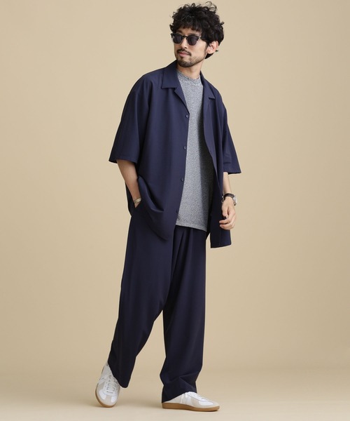 NANO universe(ナノユニバース)の「LB.04/ストレッチワイドオープンカラーシャツ 半袖(シャツ/ブラウス・メンズ・レッド系その他2/カーキ/ブラック/ネイビー・XL/S/M/L)」の20枚目の写真