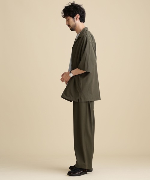 NANO universe(ナノユニバース)の「LB.04/ストレッチワイドオープンカラーシャツ 半袖(シャツ/ブラウス・メンズ・レッド系その他2/カーキ/ブラック/ネイビー・XL/S/M/L)」の10枚目の写真