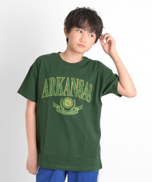 GLAZOS | 天竺・ドロップショルダーBIGカレッジロゴ半袖Tシャツ(Tシャツ/カットソー)