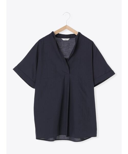 Samansa Mos2 blue(サマンサモスモスブルー)の「ドルマンスキッパーシャツ(シャツ/ブラウス・レディース・オフホワイト/イエロー/ネイビー・フリ-)」の2枚目の写真