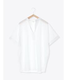 Samansa Mos2 blue | ドルマンスキッパーシャツ(シャツ/ブラウス)