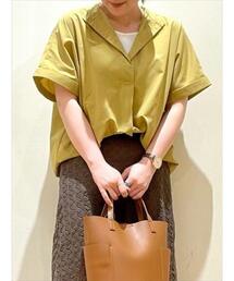 Samansa Mos2 blue | ドルマンスキッパーシャツ(シャツ/ブラウス)