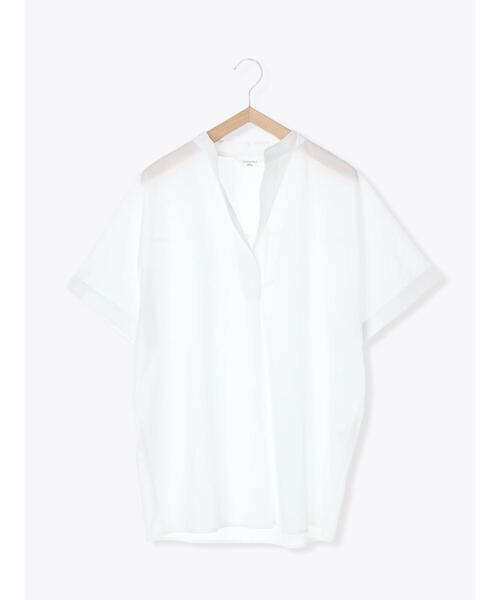 Samansa Mos2 blue(サマンサモスモスブルー)の「ドルマンスキッパーシャツ(シャツ/ブラウス・レディース・オフホワイト/イエロー/ネイビー・フリ-)」の6枚目の写真