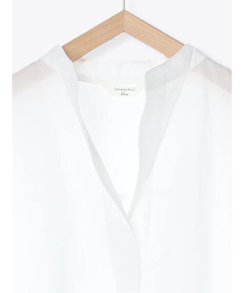 Samansa Mos2 blue(サマンサモスモスブルー)の「ドルマンスキッパーシャツ(シャツ/ブラウス・レディース・オフホワイト/イエロー/ネイビー・フリ-)」の8枚目の写真