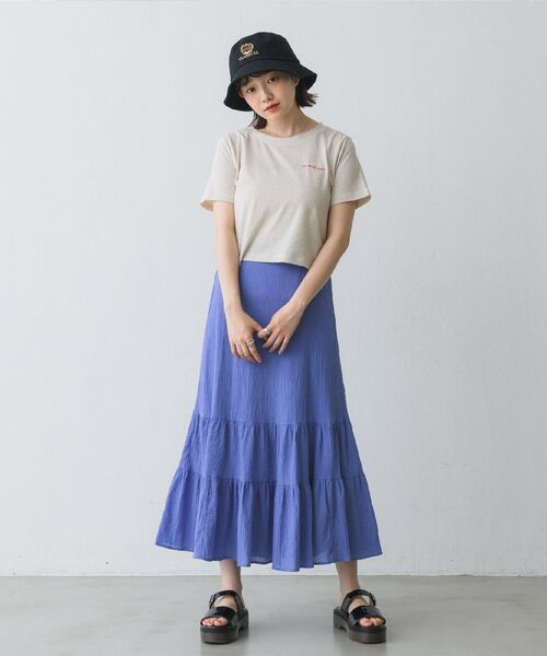RETRO GIRL(レトロガール)の「メランジ刺繍ロゴTee(Tシャツ/カットソー・レディース・グリーン/オフホワイト/ピンク・FREE)」の5枚目の写真