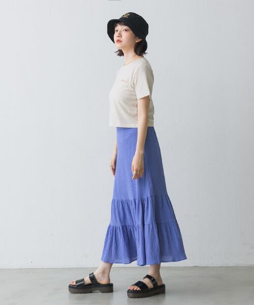 RETRO GIRL(レトロガール)の「メランジ刺繍ロゴTee(Tシャツ/カットソー・レディース・グリーン/オフホワイト/ピンク・FREE)」の6枚目の写真