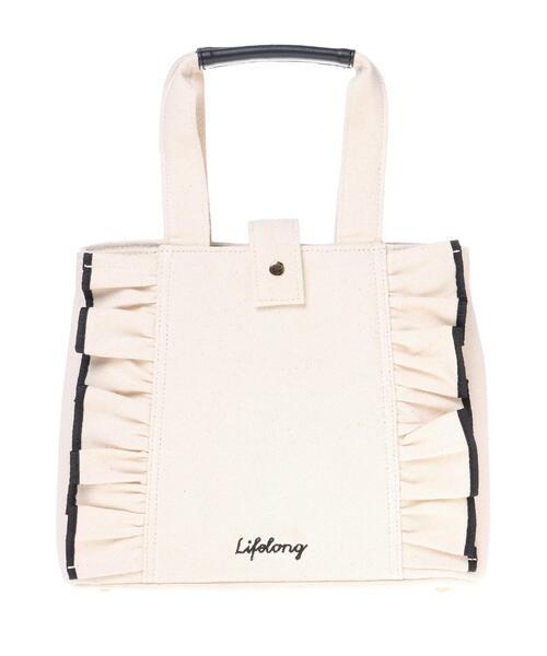 INGNI（イング）の「フリルキャンバストートバッグ（トートバッグ・レディース・ブラック/グレー系その他/キナリ・ONE SIZE）」の6枚目の写真