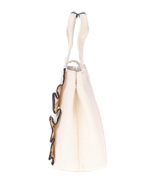 INGNI（イング）の「フリルキャンバストートバッグ（トートバッグ・レディース・ブラック/グレー系その他/キナリ・ONE SIZE）」の4枚目の写真