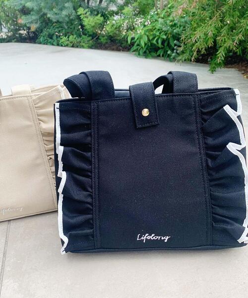 INGNI（イング）の「フリルキャンバストートバッグ（トートバッグ・レディース・ブラック/グレー系その他/キナリ・ONE SIZE）」の7枚目の写真