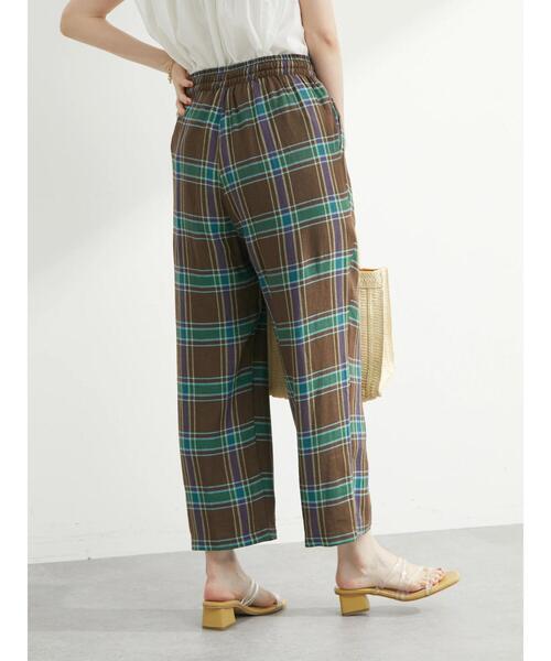 Green Parks(グリーンパークス)の「ベルギーリネン混チェックストレートパンツ(その他パンツ・レディース・ブラウン/ブルー/ベージュ・FREE)」の11枚目の写真