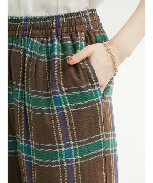 Green Parks(グリーンパークス)の「ベルギーリネン混チェックストレートパンツ(その他パンツ・レディース・ブラウン/ブルー/ベージュ・FREE)」の13枚目の写真