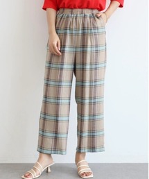 Green　Parks | ベルギーリネン混チェックストレートパンツ(その他パンツ)