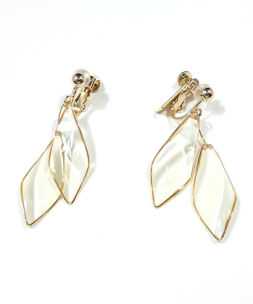 The Rule(ザルール)の「The Rule ザルール:Leaf double hook pierced earring:2連リーフ イヤリング(イヤリング・レディース・ホワイト/グレー/クリア/ブラウン・FREE)」の10枚目の写真