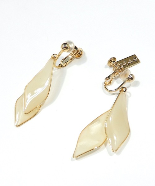 The Rule(ザルール)の「The Rule ザルール:Leaf double hook pierced earring:2連リーフ イヤリング(イヤリング・レディース・ホワイト/グレー/クリア/ブラウン・FREE)」の8枚目の写真
