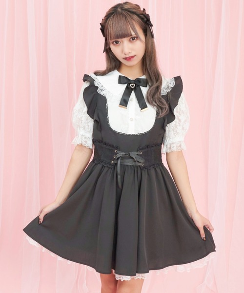 Secret Honey（シークレットハニー）の「レースコルセットジャンパードレス（ワンピース・レディース・ブルー/ピンク/ブラック・MEDIUM）」の7枚目の写真