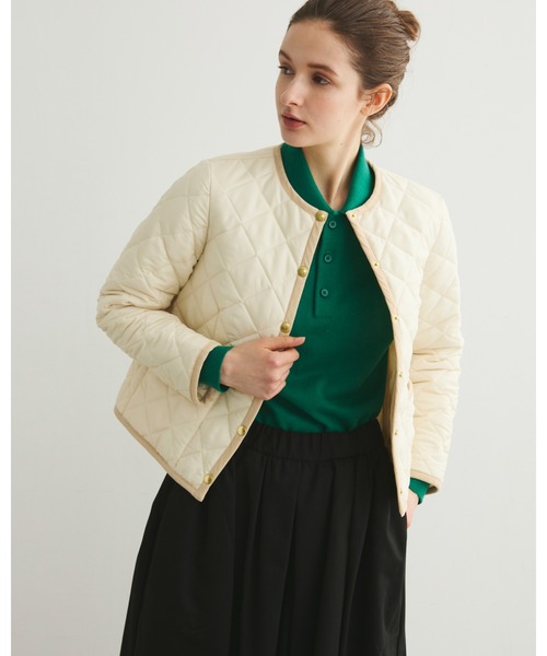 Traditional Weatherwear（トラディショナルウェザーウェア）の「ARKLEY（ノーカラージャケット・レディース・ネイビー/カーキ/アイボリー/ブラック×ブラック/ベージュ系その他・36/34/32/38）」の10枚目の写真