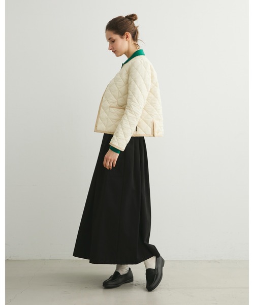 Traditional Weatherwear（トラディショナルウェザーウェア）の「ARKLEY（ノーカラージャケット・レディース・ネイビー/カーキ/アイボリー/ブラック×ブラック/ベージュ系その他・36/34/32/38）」の8枚目の写真