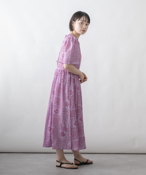 mebole（メボレ）の「ペイズリー柄フレアワンピース（ワンピース・レディース・ホワイト/ピンク・FREE）」の15枚目の写真