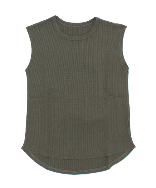 KOBE LETTUCE（コウベレタス）の「ワッフルフレンチスリーブカットソー（Tシャツ/カットソー・レディース・ブルー系/ホワイト/ブラック/グレイッシュベージュ/カーキ・L/M）」の4枚目の写真