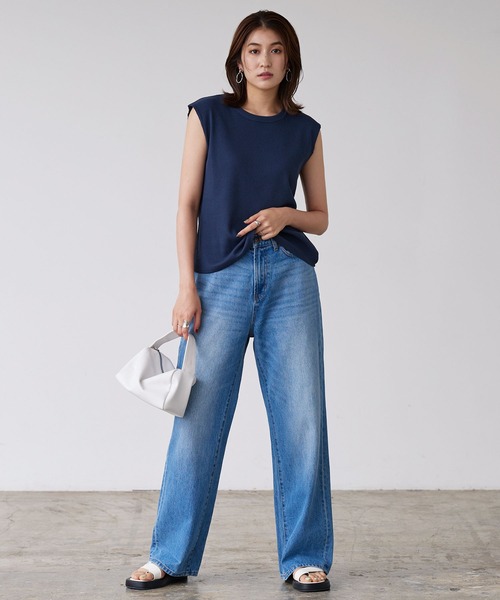 KOBE LETTUCE（コウベレタス）の「ワッフルフレンチスリーブカットソー（Tシャツ/カットソー・レディース・ブルー系/ホワイト/ブラック/グレイッシュベージュ/カーキ・L/M）」の8枚目の写真