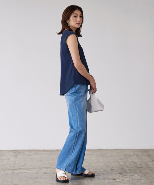 KOBE LETTUCE（コウベレタス）の「ワッフルフレンチスリーブカットソー（Tシャツ/カットソー・レディース・ブルー系/ホワイト/ブラック/グレイッシュベージュ/カーキ・L/M）」の6枚目の写真