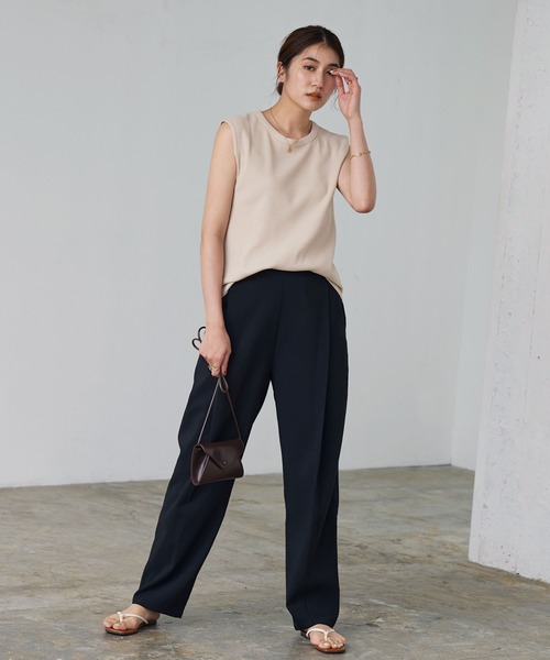 KOBE LETTUCE（コウベレタス）の「ワッフルフレンチスリーブカットソー（Tシャツ/カットソー・レディース・ブルー系/ホワイト/ブラック/グレイッシュベージュ/カーキ・L/M）」の20枚目の写真