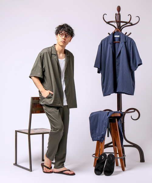 B.C STOCK(ベーセーストック)の「COOLFIBER RELAX SETUP(シャツ/ブラウス・メンズ・ブラック/カーキ/ネイビー/ブラウン/グレー/チャコールグレー/ベージュ・MEDIUM/LARGE)」の6枚目の写真