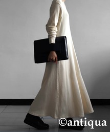 antiqua | 身体のラインを拾わない！リブカットソーワンピース(ワンピース)