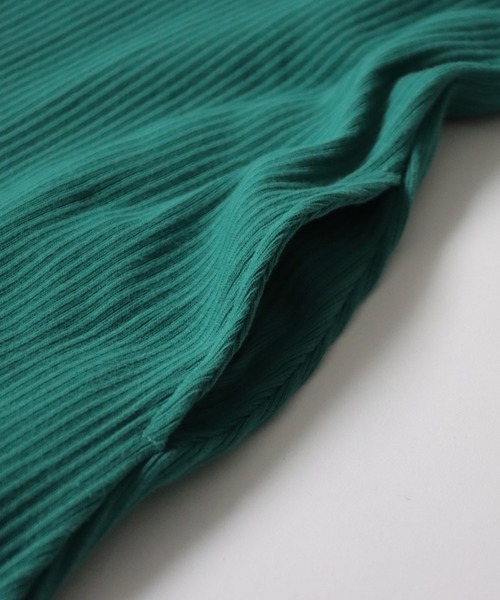 antiqua（アンティカ）の「リブカットソーワンピース（ワンピース・レディース・グリーン/アッシュグレー/オレンジ/ブラック/アイボリー・FREE）」の17枚目の写真