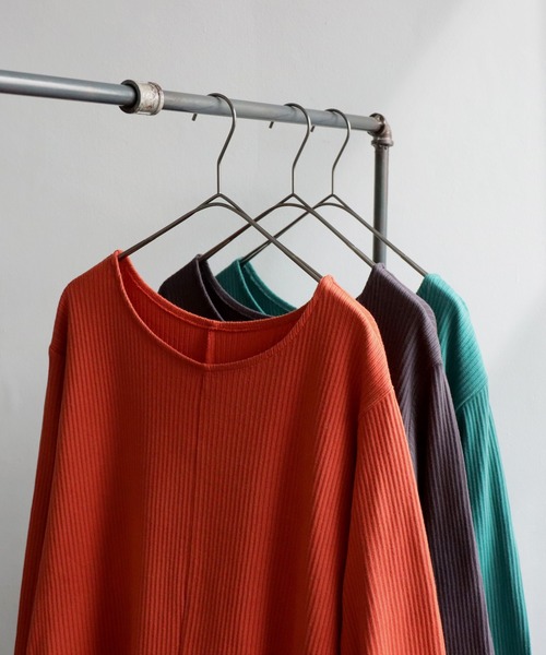 antiqua（アンティカ）の「リブカットソーワンピース（ワンピース・レディース・グリーン/アッシュグレー/オレンジ/ブラック/アイボリー・FREE）」の20枚目の写真