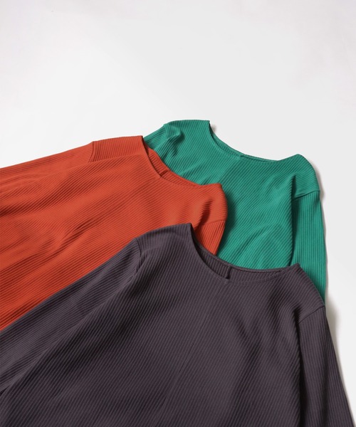 antiqua（アンティカ）の「リブカットソーワンピース（ワンピース・レディース・グリーン/アッシュグレー/オレンジ/ブラック/アイボリー・FREE）」の19枚目の写真