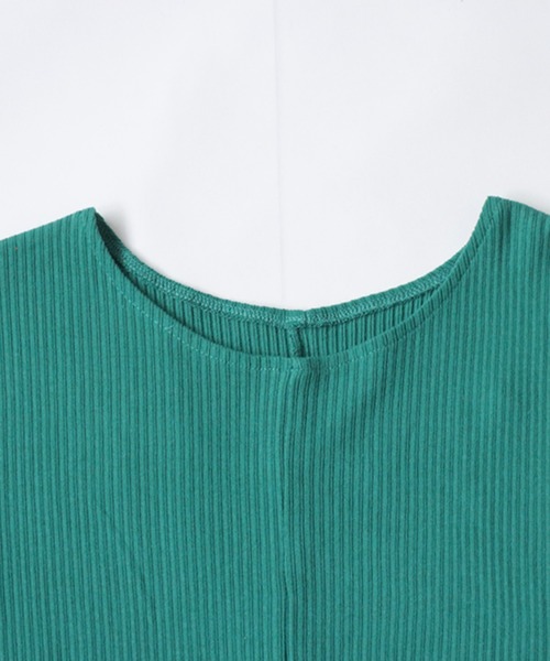 antiqua（アンティカ）の「リブカットソーワンピース（ワンピース・レディース・グリーン/アッシュグレー/オレンジ/ブラック/アイボリー・FREE）」の18枚目の写真