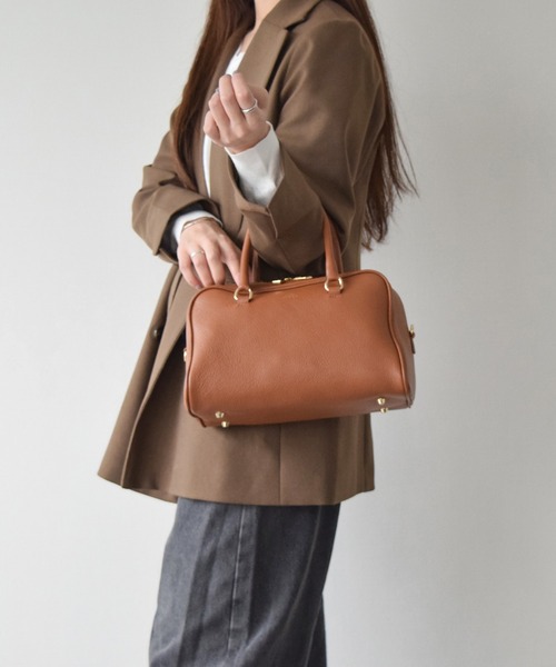 CHRISTIAN VILLA（クリスチャンヴィラ）の「【CHRISTIAN VILLA】レザーボストンバッグ(Q26415)（ボストンバッグ・レディース・ブラウン/ブラック・ALL）」の7枚目の写真