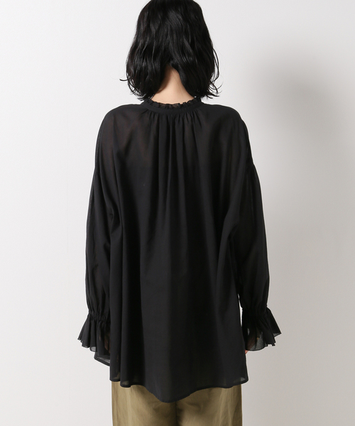 ストライプシフォン キャンディースリーブブラウス[K](T) Spick & Span（スピックアンドスパン）の「Cシフォン