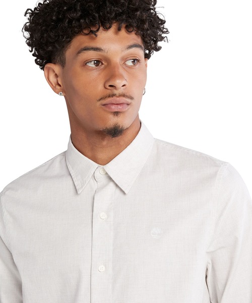 Timberland（ティンバーランド）の「メンズ サトルチェック ライトウェイト フランネル シャツ（シャツ/ブラウス・メンズ・オフホワイト/ダークブルー・SMALL/MEDIUM/LARGE/X-LARGE/XX-LARGE）」の12枚目の写真