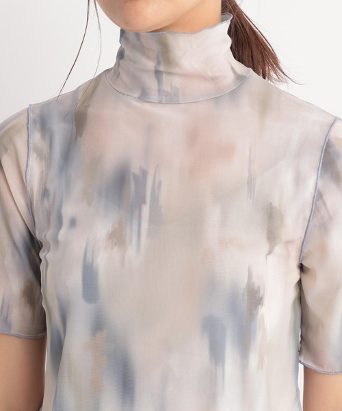 Andemiu（アンデミュウ）の「アブストラクトガラＴ125656（Tシャツ/カットソー・レディース・グレー/ピンク・FREE）」の7枚目の写真