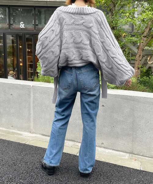 MAJESTIC LEGON（マジェスティックレゴン）の「ショートケーブルボレロ（カーディガン/ボレロ・レディース・ブラック/グレー/アイボリー/ピンクベージュ・MEDIUM）」の8枚目の写真