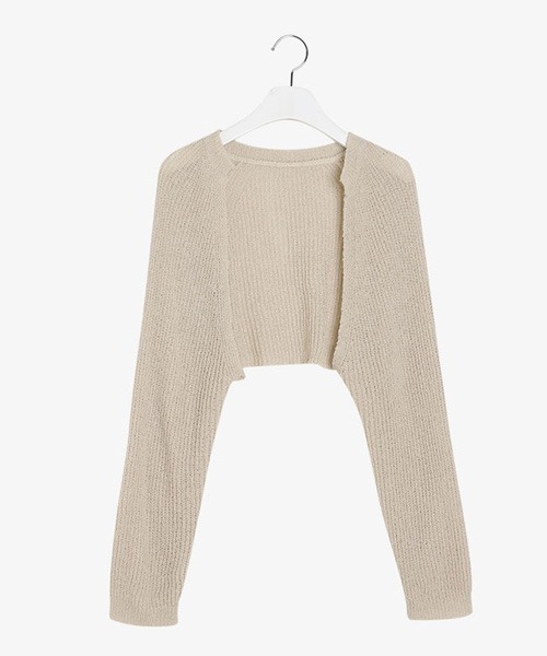 SONA（ソナ）の「SONYUNARA ボレロクロップカーディガン（カーディガン/ボレロ・レディース・ブラック/ベージュ/グレー/アイボリー・FREE）」の4枚目の写真