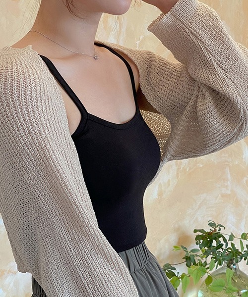 SONA（ソナ）の「SONYUNARA ボレロクロップカーディガン（カーディガン/ボレロ・レディース・ブラック/ベージュ/グレー/アイボリー・FREE）」の10枚目の写真