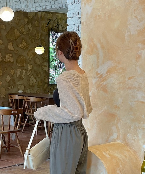 SONA（ソナ）の「SONYUNARA ボレロクロップカーディガン（カーディガン/ボレロ・レディース・ブラック/ベージュ/グレー/アイボリー・FREE）」の8枚目の写真