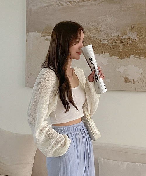 SONA（ソナ）の「SONYUNARA ボレロクロップカーディガン（カーディガン/ボレロ・レディース・ブラック/ベージュ/グレー/アイボリー・FREE）」の18枚目の写真